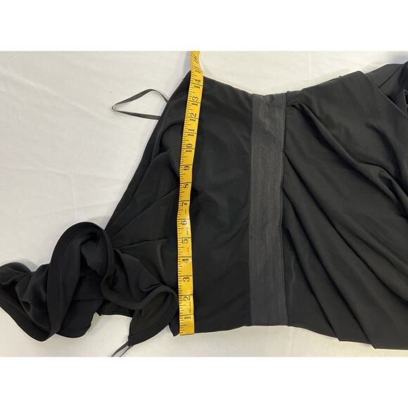 Phoebe Couture Womens Asymmetrical Black Long Gown Size 2 Formal Party Prom - Picture 14 of 16